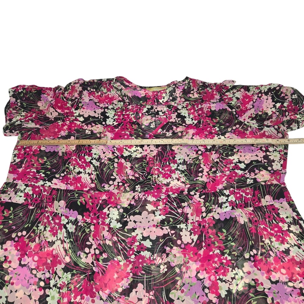 Agenda Womens‎ Size 24 Sheer Tunic Blouse Floral Romantic Resort Vacation Artsy - Picture 8 of 9